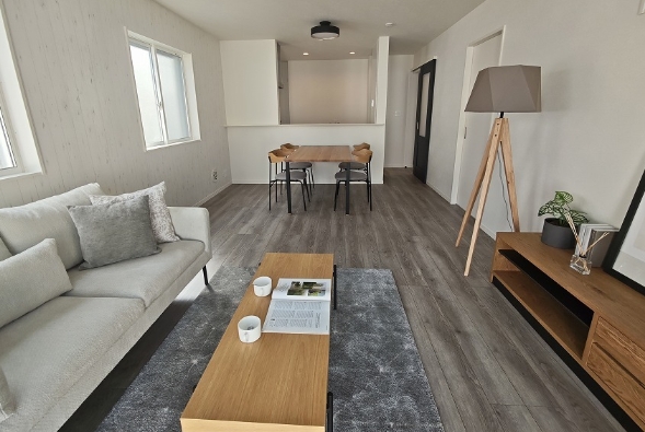 町田市野津田町の新築戸建て4号棟のリビングの写真