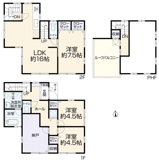 町田市小山町の中古戸建ての間取図