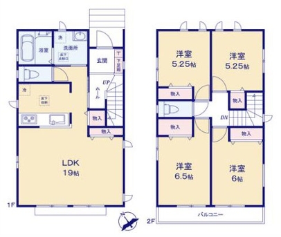 町田市鶴川4丁目の新築戸建てB号棟の間取図の写真