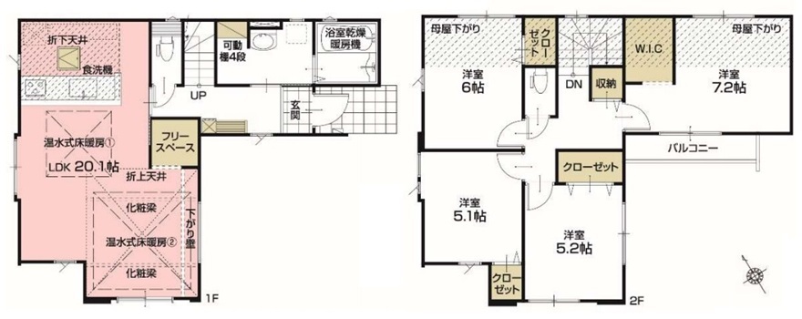 町田市鶴川6丁目の新築戸建ての間取図