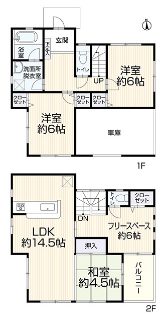 町田市山崎町の中古戸建ての間取図