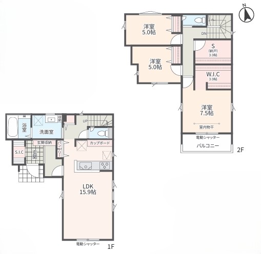 相模原市中央区淵野辺本町3丁目の新築戸建て11号棟の間取図の写真