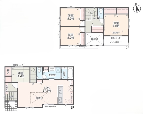 相模原市中央区淵野辺本町3丁目の新築戸建て13号棟の間取図の写真