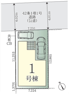 相模原市中央区富士見4丁目の新築戸建ての区画図の写真