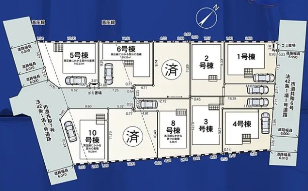 相模原市中央区共和3丁目の新築戸建て4号棟の区画図の写真