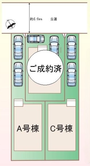 相模原市中央区横山3丁目の新築戸建てA号棟の区画図の写真