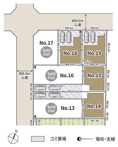 相模原市中央区横山台2丁目の新築戸建て14号棟の区画図の写真