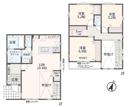 相模原市中央区横山台2丁目の新築戸建て15号棟の間取図の写真