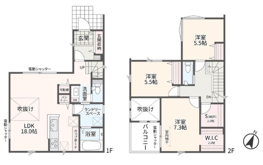 相模原市中央区横山台2丁目の新築戸建て18号棟の間取図の写真