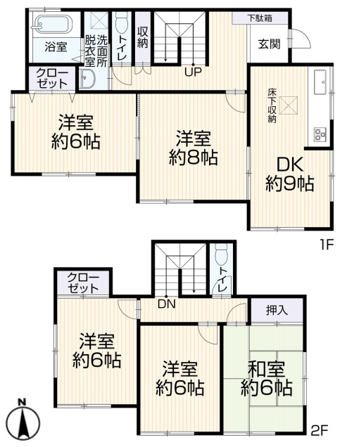 相模原市緑区若葉台3丁目の中古戸建ての間取図