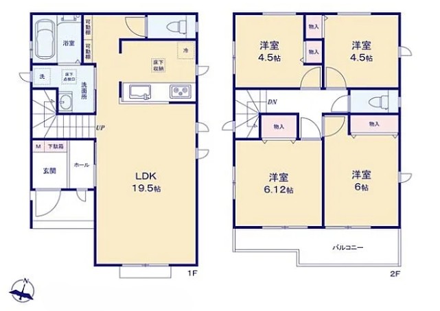 相模原市南区麻溝台8丁目の新築戸建ての間取図の写真