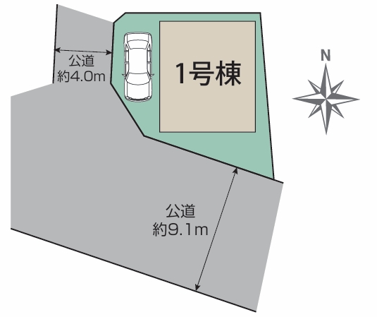 相模原市南区磯部の新築戸建ての区画図の写真