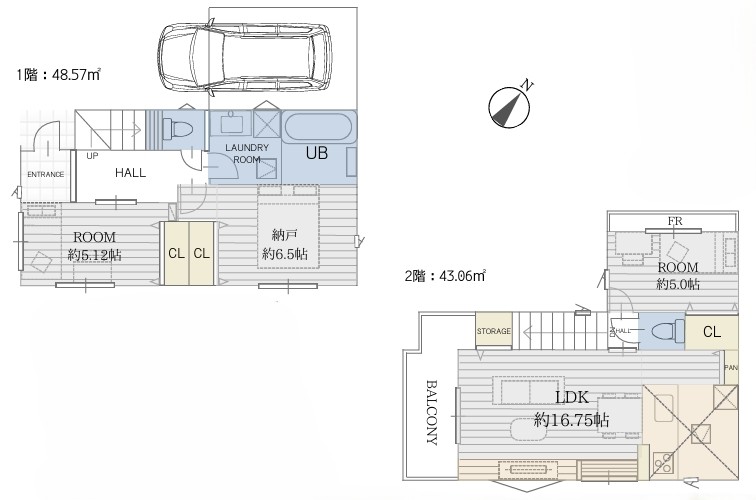相模原市南区御園3丁目の新築戸建ての間取図の写真