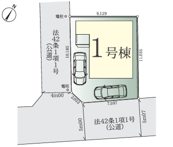 相模原市南区大野台1丁目の新築戸建ての区画図の写真