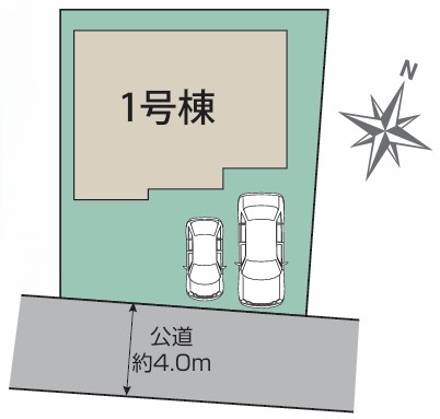 相模原市南区新戸の新築戸建ての区画図の写真