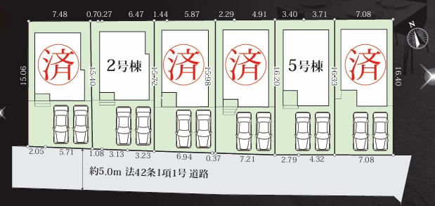 相模原市南区下溝の新築戸建て2号棟の区画図の写真