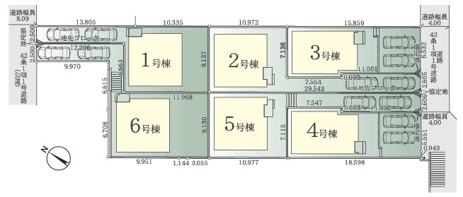 相模原市南区相武台3丁目の新築戸建て3号棟の区画図の写真