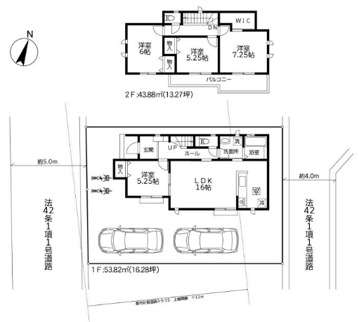 相模原市南区相南2丁目の新築戸建ての間取図の写真