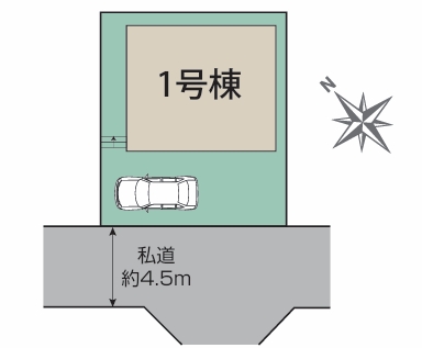 相模原市南区鵜野森2丁目の新築戸建ての区画図の写真