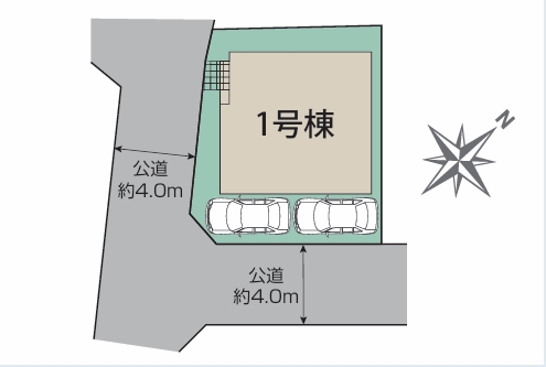 相模原市南区若松5丁目の新築戸建ての区画図の写真