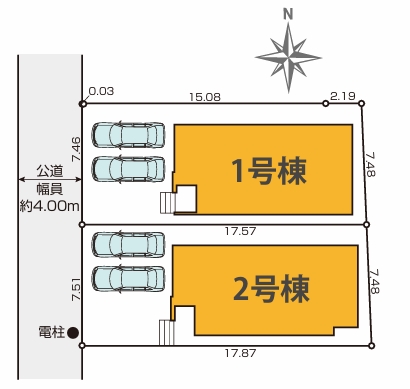 八王子市富士見町の新築戸建て1号棟の区画図