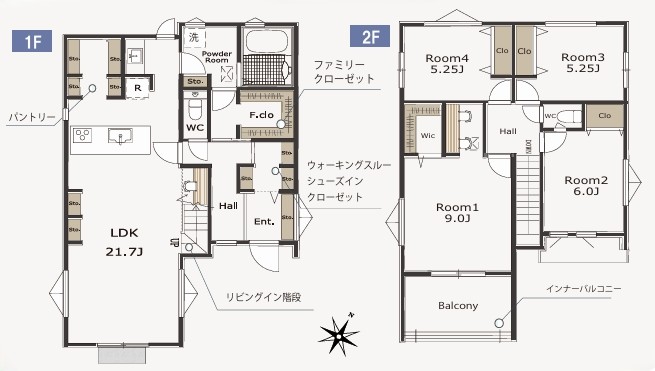 八王子市めじろ台3丁目の新築戸建てB号棟の間取図