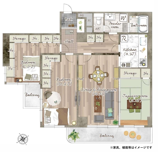 八王子市元横山町2丁目の中古マンションの間取図の写真
