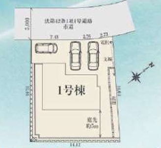 八王子市西寺方町の新築戸建ての区画図