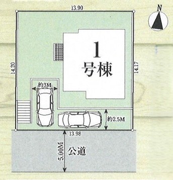 八王子市下柚木の新築戸建ての区画図の写真