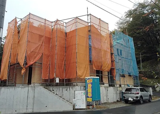 八王子市谷野町の新築戸建て1号棟の外観