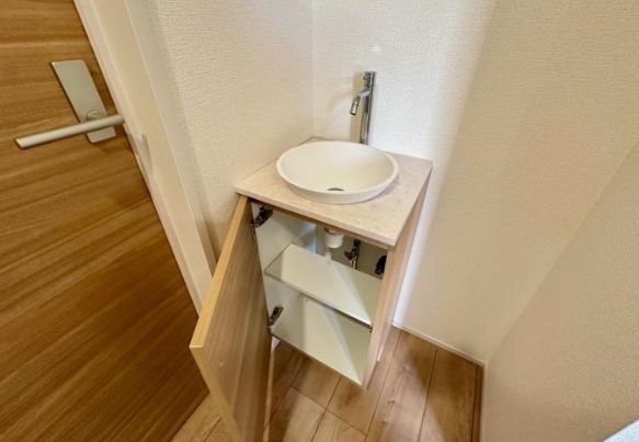 相模原市中央区緑が丘1丁目の新築戸建て1の洗面化粧台1fの写真