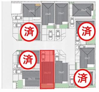 相模原市緑区東橋本3丁目の新築戸建て10号棟の区画図の写真