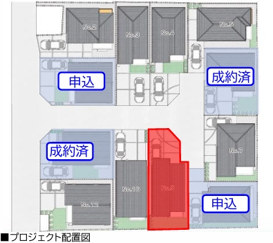 相模原市緑区東橋本3丁目の新築戸建て9号棟の区画図の写真