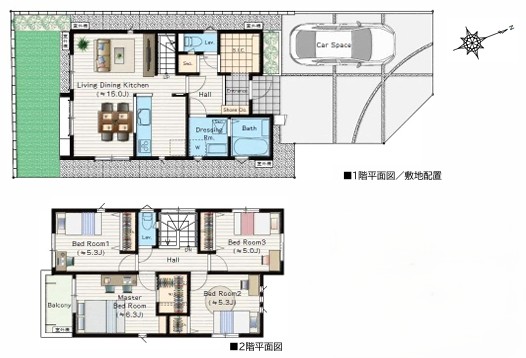 相模原市緑区東橋本3丁目の新築戸建て9号棟の間取図の写真