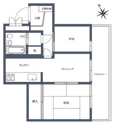 相模原市緑区東橋本3丁目の中古マンション4階部分の間取図