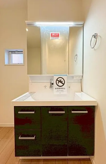 相模原市緑区大島の新築戸建て1の洗面化粧台の写真