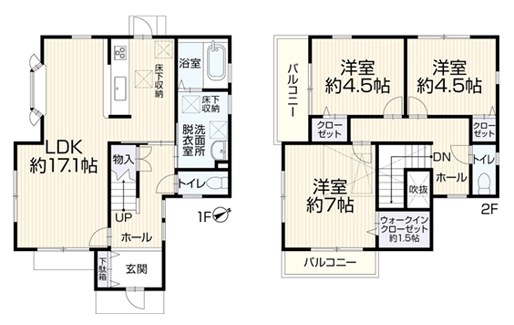 町田市山崎町の中古戸建ての間取図の写真