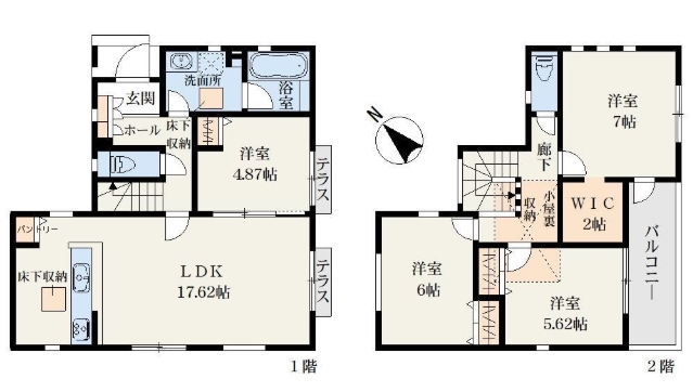 相模原市中央区上溝4丁目の新築戸建て6号棟の間取図の写真