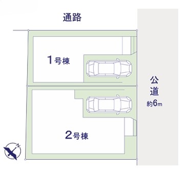 相模原市中央区淵野辺本町2丁目の新築戸建て1号棟の区画図の写真