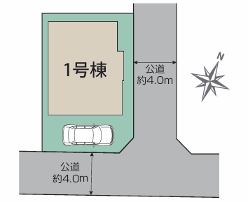 相模原市中央区上溝の新築戸建ての区画図の写真