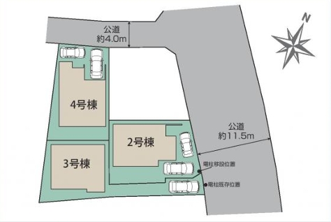 相模原市中央区田名の新築戸建て3号棟の区画図の写真