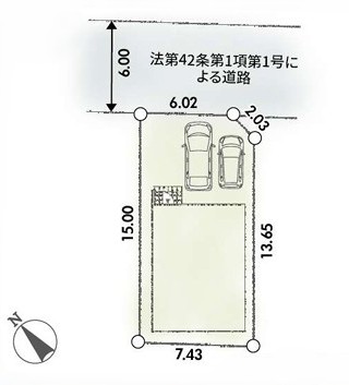 相模原市中央区横山2丁目の新築戸建ての区画図の写真