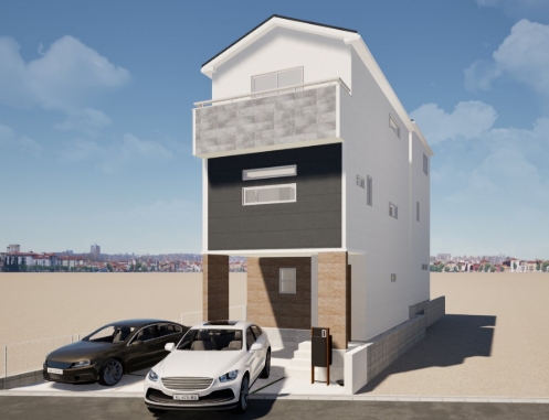 相模原市緑区東橋本3丁目の新築戸建て1号棟の外観の写真