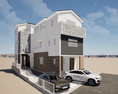 相模原市緑区東橋本3丁目の新築戸建て1号棟の外観の写真