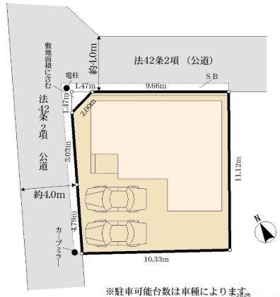 相模原市緑区上九沢の新築戸建ての区画図の写真