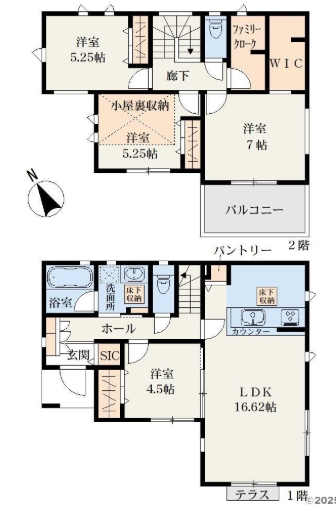 相模原市緑区上九沢の新築戸建ての間取図の写真