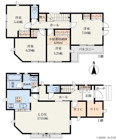 相模原市緑区久保沢2丁目の新築戸建ての間取図の写真