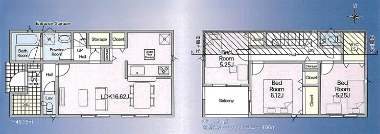 相模原市緑区町屋1丁目の新築戸建ての間取図の写真
