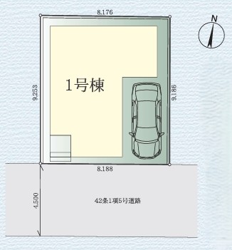 相模原市南区文京1丁目の新築戸建ての区画図の写真