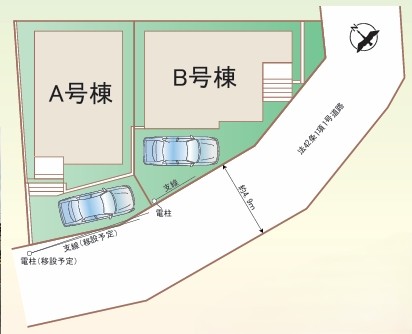 相模原市南区上鶴間1丁目の新築戸建てA号棟の区画図の写真